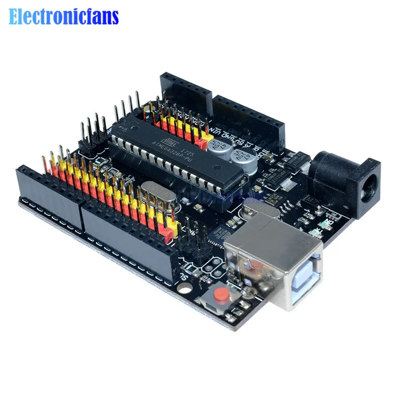 Для Arduino UNO R3 плюс датчик ввода/вывода щит Atmega328P Atmega16U2 расширение Многофункциональный микроконтроллер макетная плата один