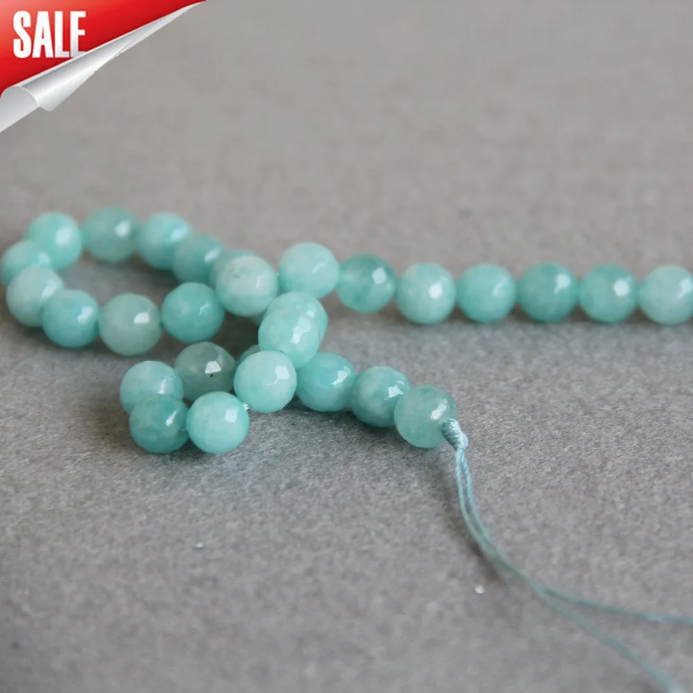 8mm Faceted Natural Light Green Aventurine Beads Round DIY Stone For Necklace Bracelet 15inch Jewelry Making Design Wholesale | Украшения и
