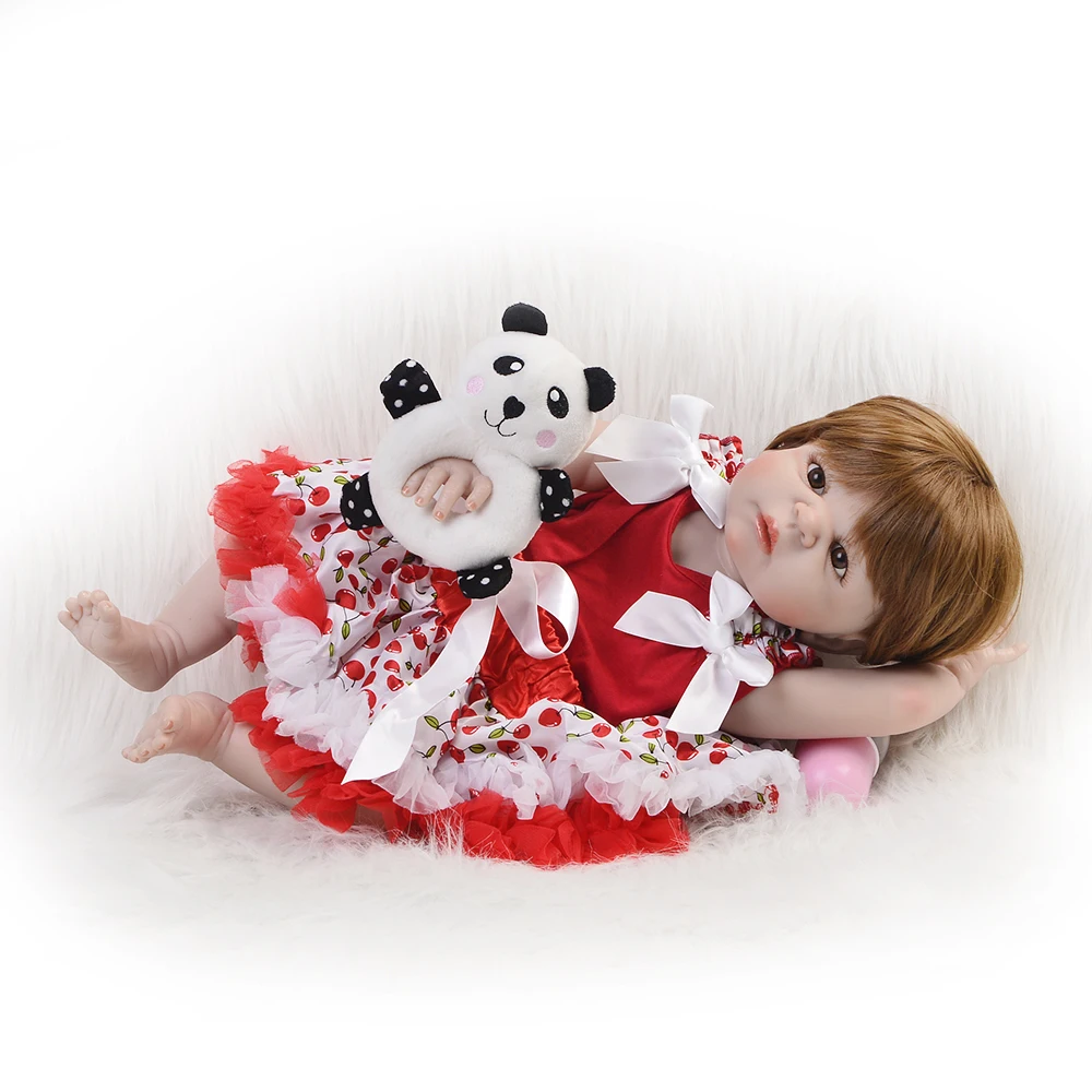 55 см полностью силиконовый reborn baby 22 дюймов Реалистичная белая кожа bebe игрушка для
