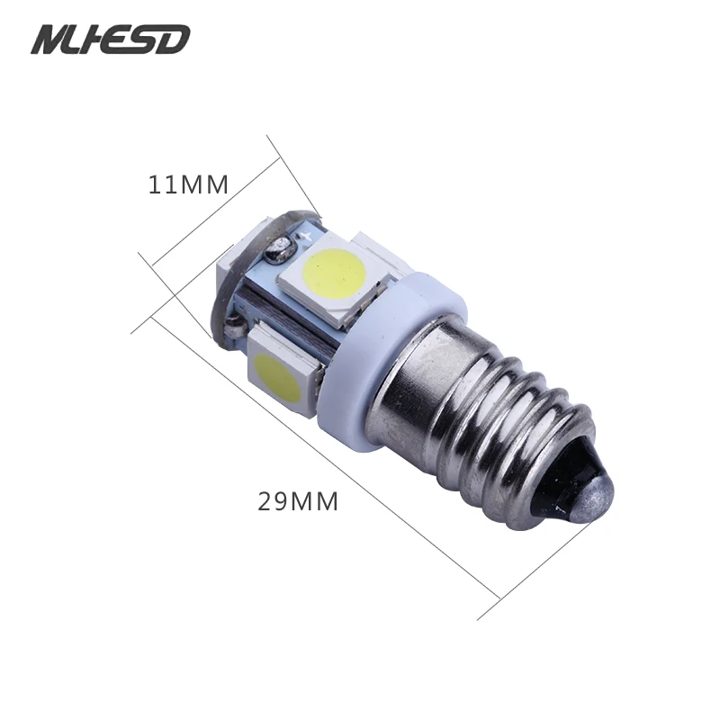 (100 pcs/lot) E10 EY10 5-SMD 5050 LED Chaud/Blanc Lumieres Miniature Vis Ampoule pour le BRICOLAGE LIONEL DC 12 V Warm white | Автомобили