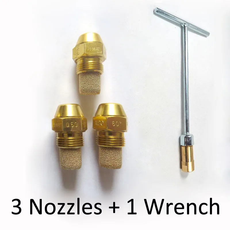 

3pcs 60* Degrees +0.65 GPH Solid S/B DANFOSS Oil Burner Nozzle with Free Wrench