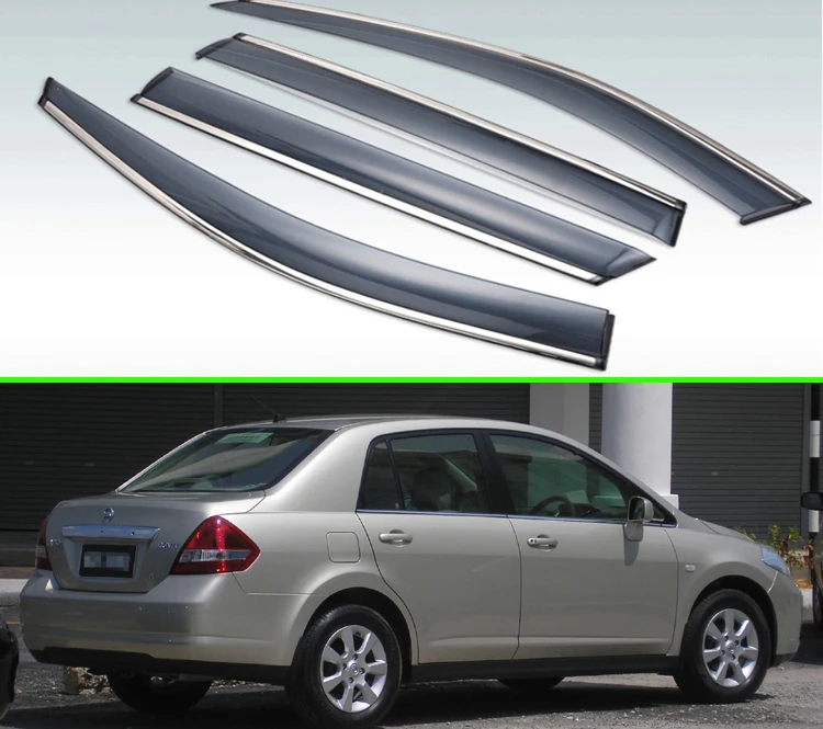 Для Nissan Tiida 2008 2019 Latio седан Пластик внешний козырек Vent Оттенки окна Защита от