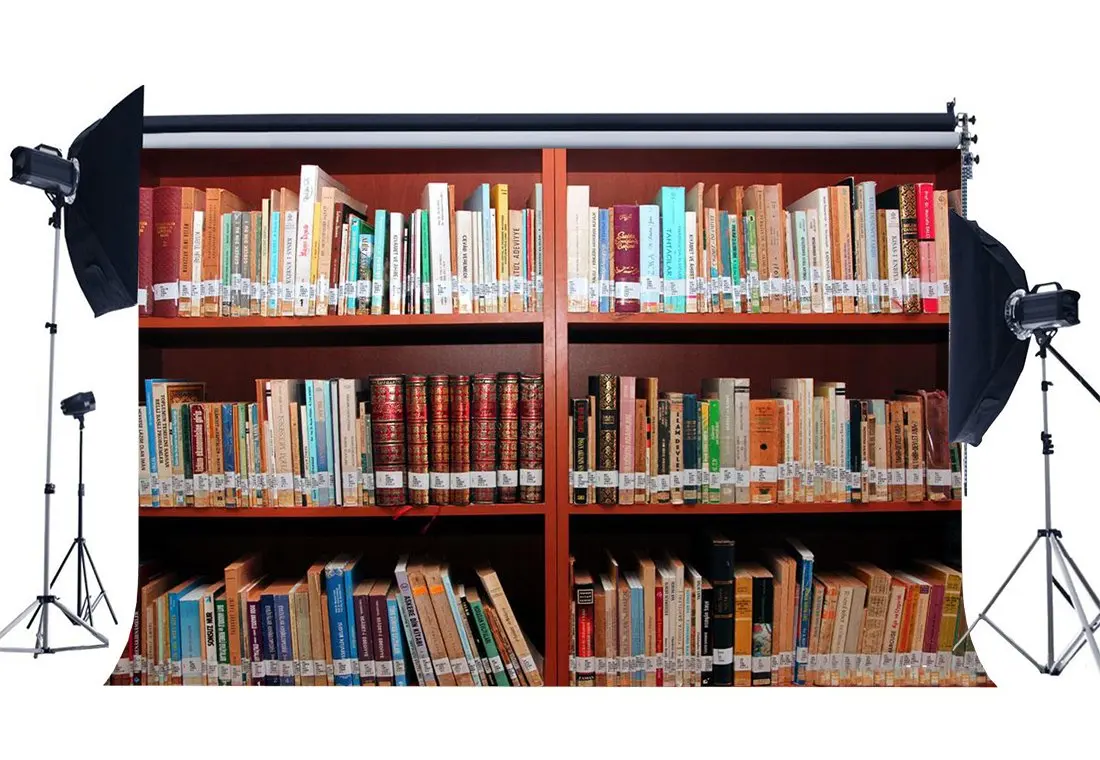 Фон-книжная полка кабинет книжный шкаф интерьер библиотеки фон для фотосъемки |