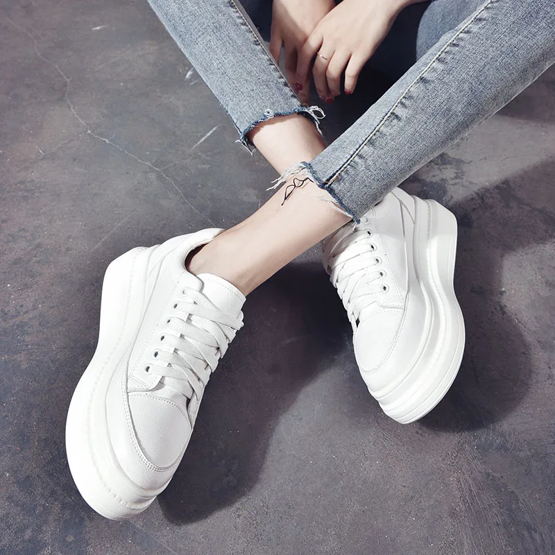 

SWYIVY Women's Sneakers 2019 New Autumn White/black Sneakers Female White Shoes Women Casual Shoes Breathable Chunky Sneakers