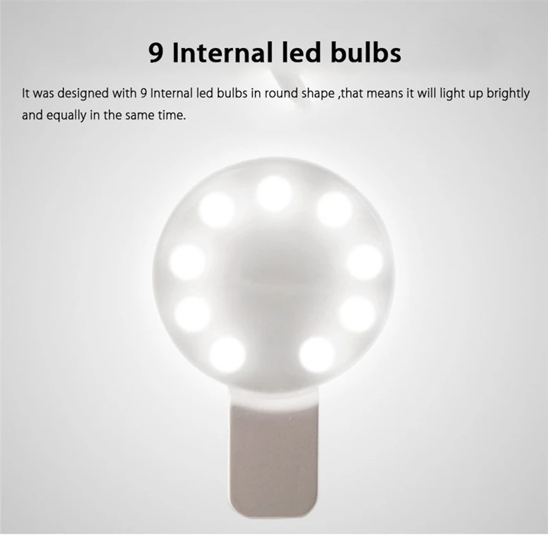 Натуральный селфи Портативный светодиодной вспышкой фото Камера кольцо света