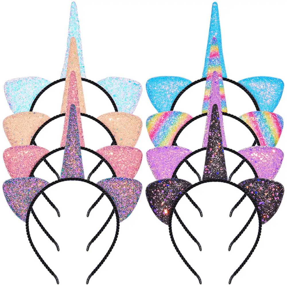 1 шт./8 шт. блестящие радужные кошачьи ушки для девочек|Аксессуары волос девочек| |