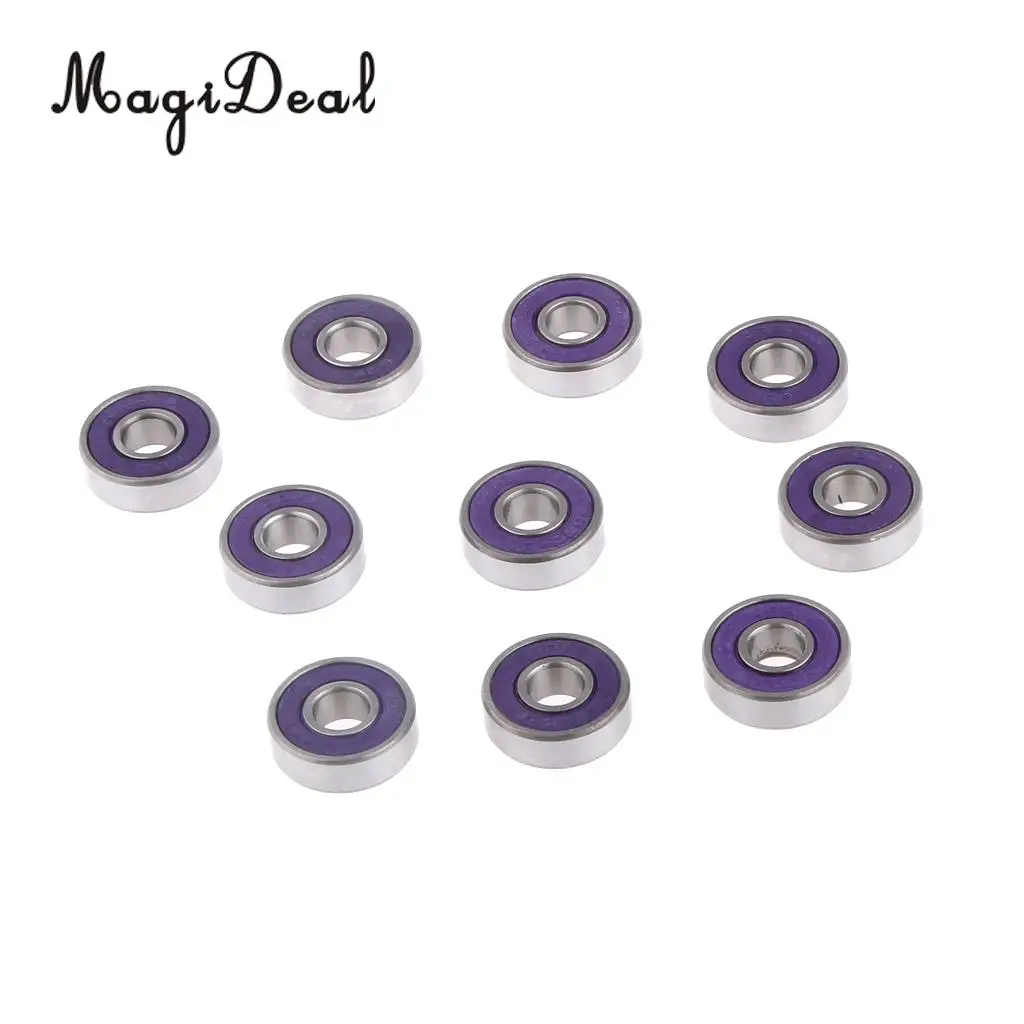 MagiDeal 10 Pieces Baby Scooter Skateboard Bearings ABEC 9 Speed Steel Purple 2.1cm | Спорт и развлечения