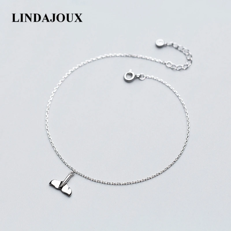 Women's Polish Mermaid Feet Shape Tassel Charm 925 Sterling Silver Anklet Leg Chain Summer Jewelry Ankle Bracelets Wholesales |