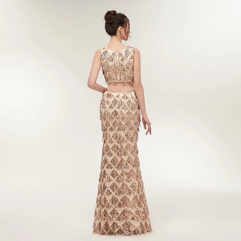Женское платье с пайетками Forevergracedress для выпускного вечера цвета шампанского