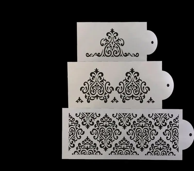 3 шт. трафарет для торта Декоративные Цветы Листья кекса форма Торта Глазурь