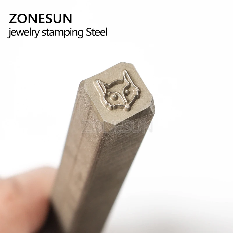 ZONESUN Fox заказной стальной штамп металлический пробойник инструмент для маркировки для тиснения ювелирных изделий штамповка золотых колец браслет ожерелье с пряжкой