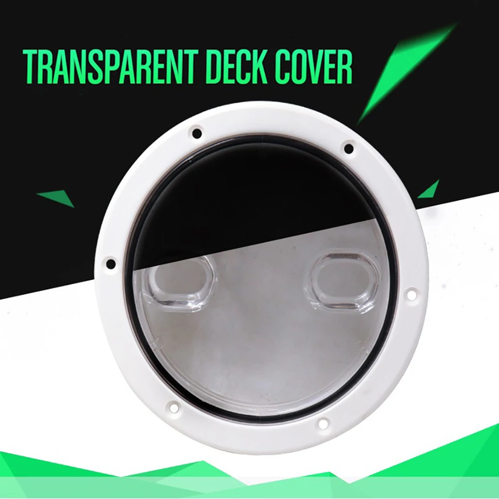 

JEAZEA Plastic 4 6 Inch White Round Transparent Inspection Hatch Deck Cover Corrosion Resistant For Marine Boat Yacht RV Truck