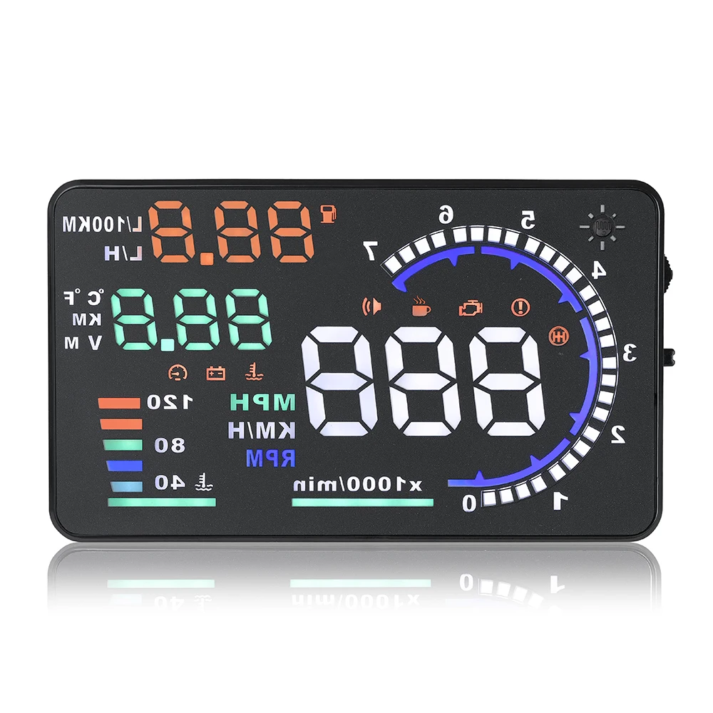 5.5&quot GPS speedometer HUD Head Up Display Car Projector OBD2 Scanner Speed Warning Fuel smart gauge velocimetro auto hud display |
