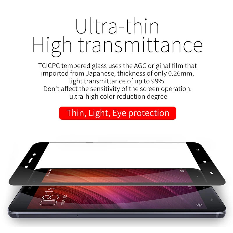 TCICPC для Xiaomi Redmi 4X 4A закаленное стекло 9H Полное покрытие экрана Защитное стекло для Redmi 4X 4A Redmi4X Защитная пленка для экрана