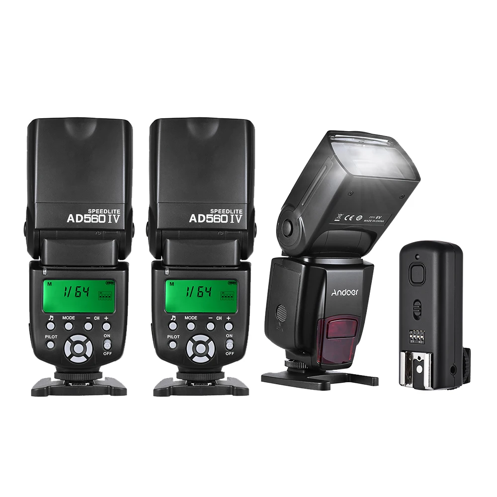 Универсальная Беспроводная вспышка Andoer AD560 IV 2 4G Slave Speedlite GN50 * 3 + триггер для Canon Nikon