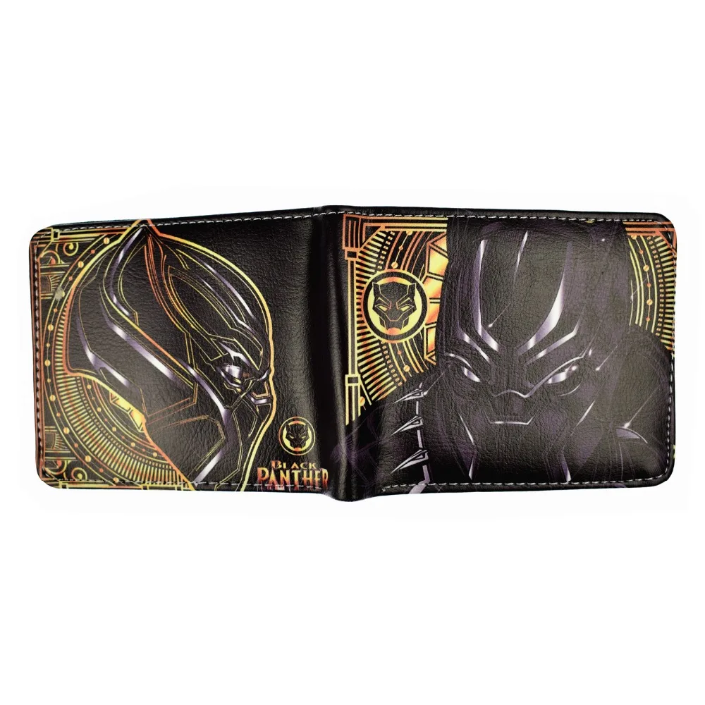 Новое поступление черный кошелек Panther мужской короткий с карманом для монет на