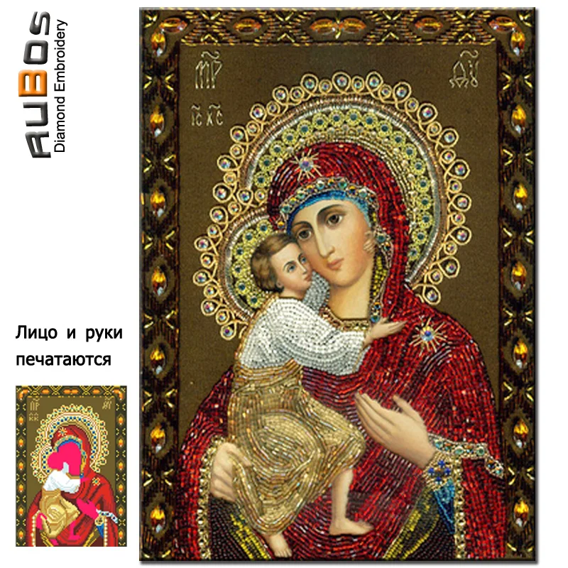 

Икона рубоса «Наша леди», «федоровская» Алмазная мозаика «сделай сам», алмазная вышивка, вышивка крестом, религиозная вышивка бисером, стек...