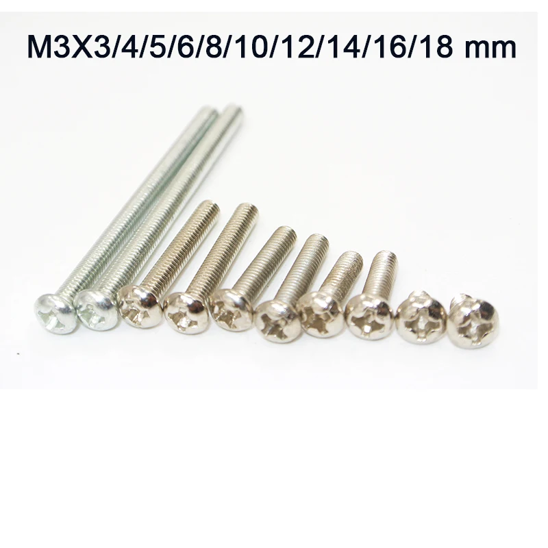 1000 шт. крестовые Винты M3 из нержавеющей стали с круглой головкой|m3 stainless|screw crossm3