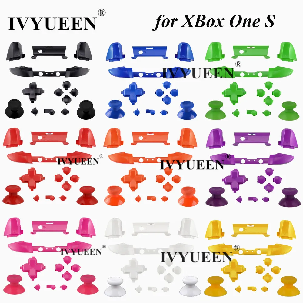 IVYUEEN 10 цветов Твердые кнопки lb и RB бампер RT LT пусковые кнопки мод Набор для microsoft Xbox One S тонкий контроллер аналоговый стик Dpad