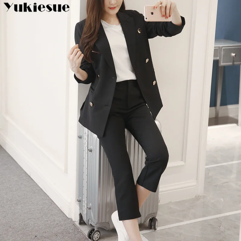 2018 Winter Women's Pants Suit ladies office lady business suits trouser blazer for female jacket costume suit Office Uniform |