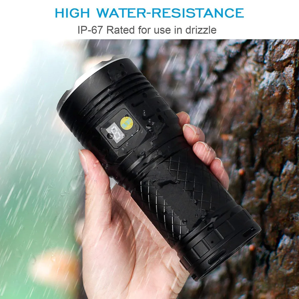 ISHOWTIENDA SupwildFire 7 x XM-L T6 светодио дный Мощность цифровой Дисплей Охота фонарик с Перезаряжаемые Батарея для кемпинга# G30