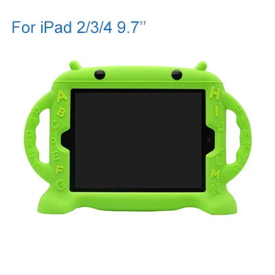 5411GN CHINFAI противоударный детский безопасный Чехол для iPad Air 2, чехол с ручками для iPad mini, водонепроницаемый силиконовый чехол для iPad Pro 10,5 - Цвет: 5411GN