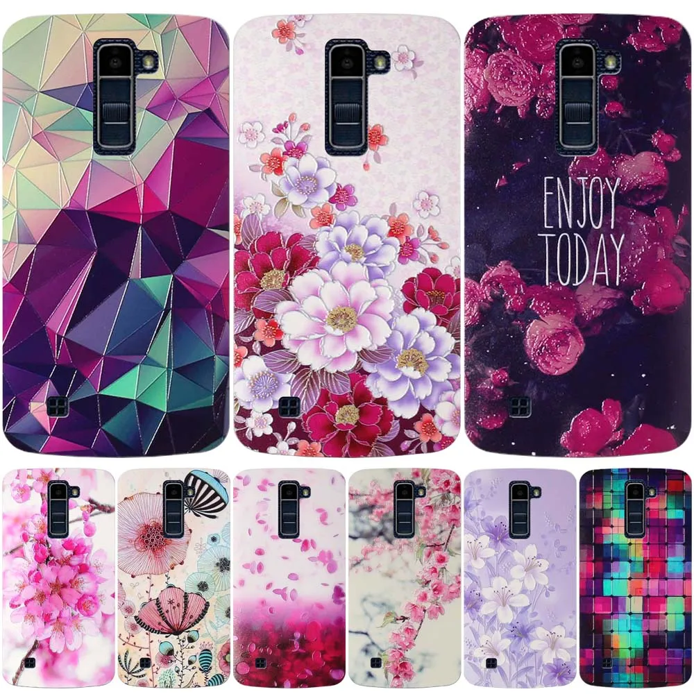 Мягкий чехол из ТПУ для LG K10 K 10 LTE K420N K430 K430DS 5 3 дюйма задняя крышка с цветочным