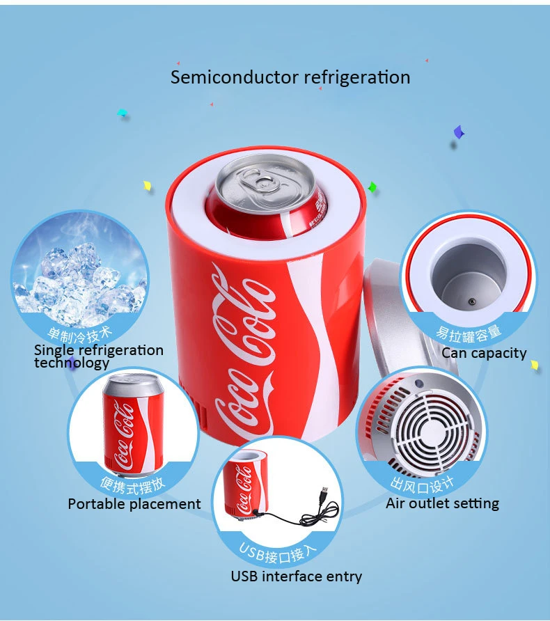 Мини usb Холодильник, охладитель, нагреватель, бутылка Cola, двойное использование, для домашнего общежития, DC 5 в 12 В, автомобильный офисный холодильник, компьютер, охладитель вина