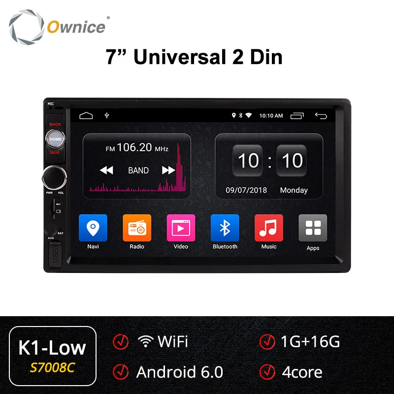 S7008 K1-Low Ownice K1 Android 8,1 gps навигации 2G Оперативная память DVD 2 Din автомагнитолы BT USB универсальный для Nissan Toyota VW peugeot плеер Поддержка 4G - Цвет: S7008 K1-Low