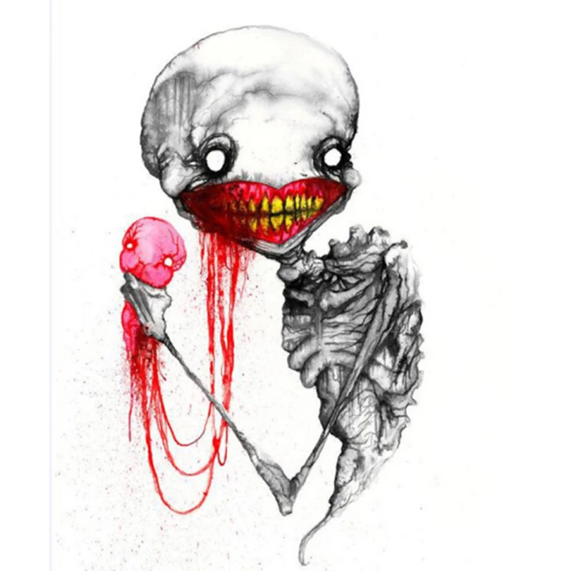 Жуткий череп полная круглая Алмазная картина вышивка ручной работы страз