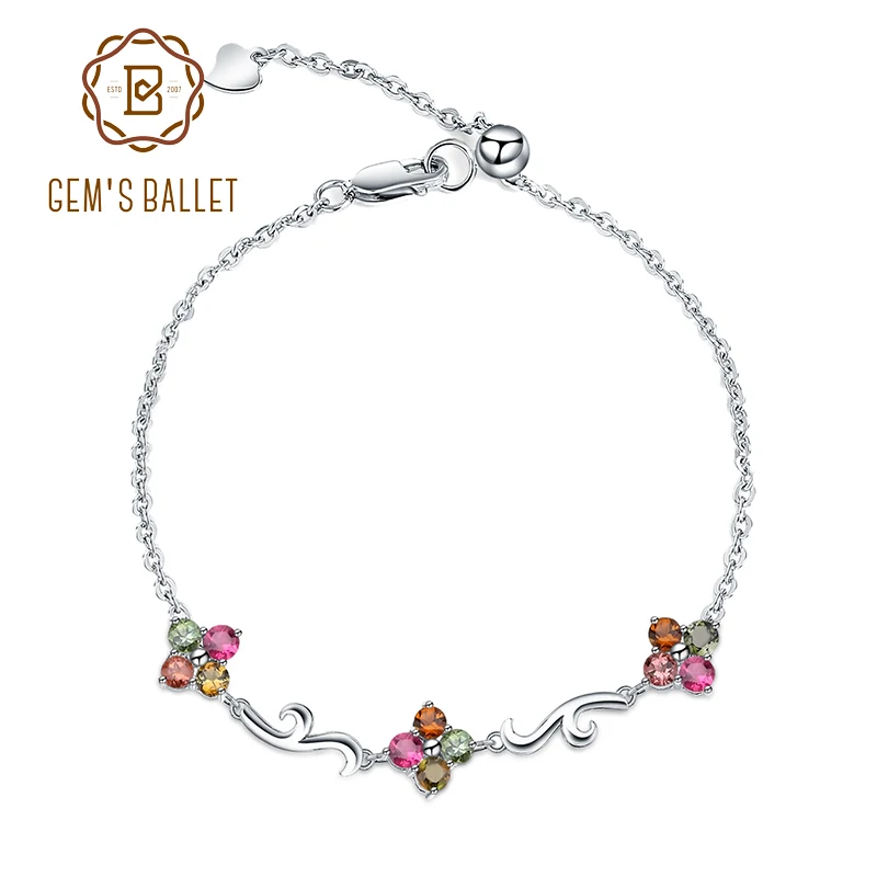 Женский браслет GEM'S BALLET регулируемый из серебра 925 пробы с натуральным