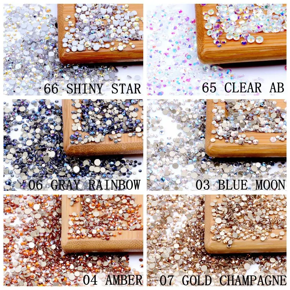 Стразы для ногтей 6 г 1500 шт. SS3-SS10 стразы s AB плоские 3D украшение набор инструментов