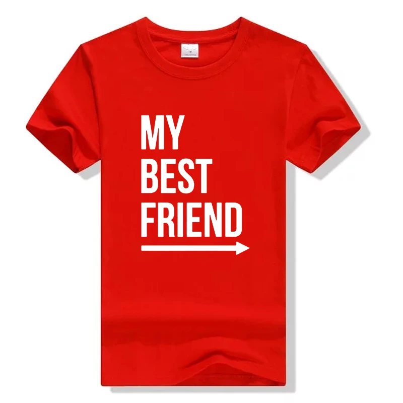 

My Best Friend T-Shirt Summer Women BFF T Shirt Fashion Casual O Neck Short Sleeve Letter Print Tshirts Funny Graphic Tee Top