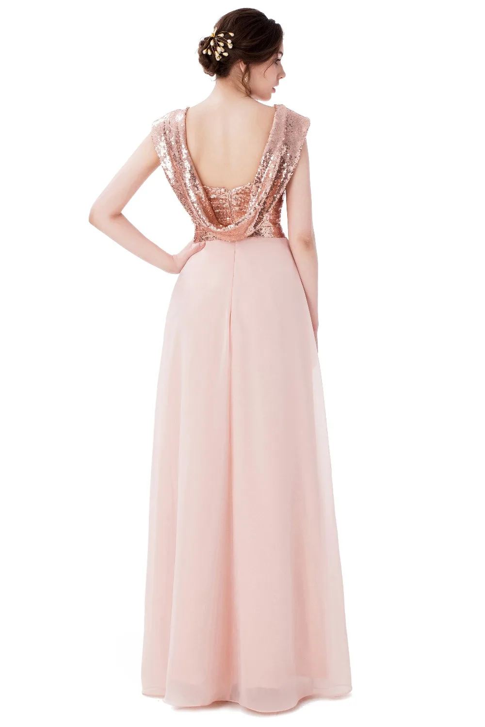 Elegant A Line Sweetheart Sleeveless Sequined Convertible Long Bridesmaid Dress vestido de festa Abendkleid Party Birthday | Свадьбы и