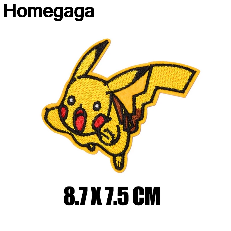 3 Homegaga Pocket monster Pikachu аппликационные заплатки Сделай Сам Утюг на обуви джинсовая сумка Одежда наклейки в стиле панк вышитые значки D2226 - Цвет: 3