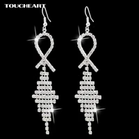 toucheart silver color wedding long rhinestone earrings for women earrings jewelry gift pendientes boucle brincos ser140203