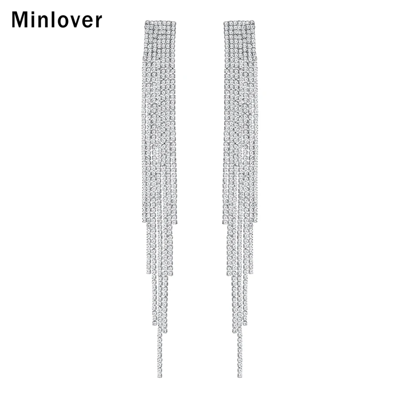 Minlover новейшие летние длинные серьги с кисточками для женщин прозрачные