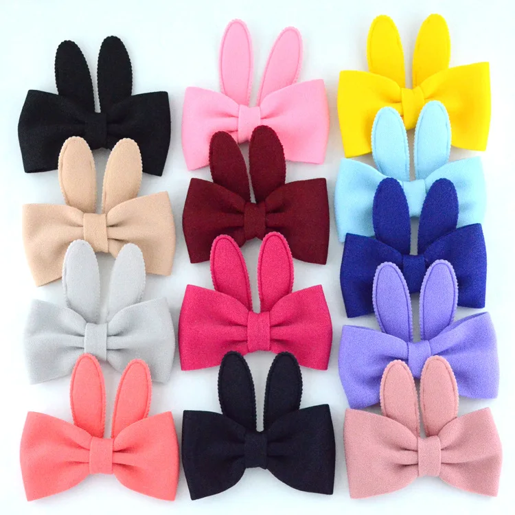 New 13 Colors 5pcs/lot Handmade Bow Cute Rabbit Bunny Ears For Baby Girls Diy Headwear Clothing Shoes and Hats Hair Accessories