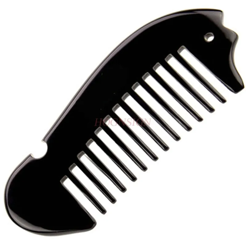 Small Baby Comb Wide Tooth Curly Hair Combs Coarse Toothed Massage Genuine Natural Black Water Horn Care For Female Gift Sale
