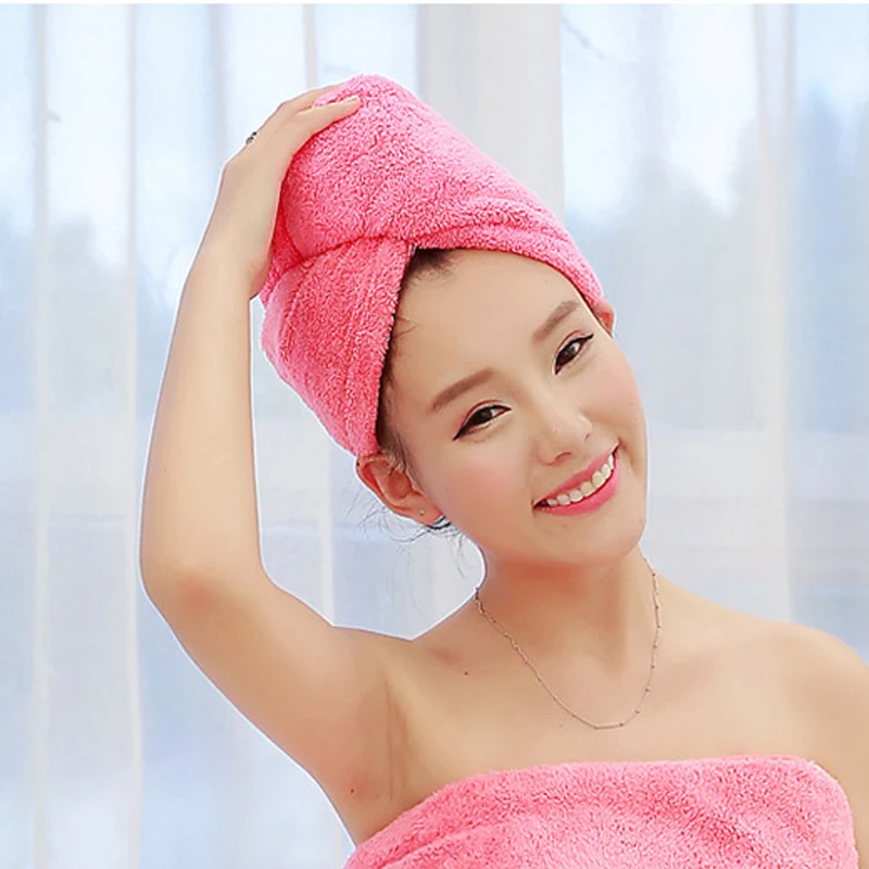 Женские Ванная комната Полотенца сухих волос Кепки супер водопоглощающая и