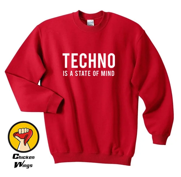 Футболка Tumblr Techno Is A State Of Mind толстовка унисекс много цветов XS - 2XL | Женская одежда
