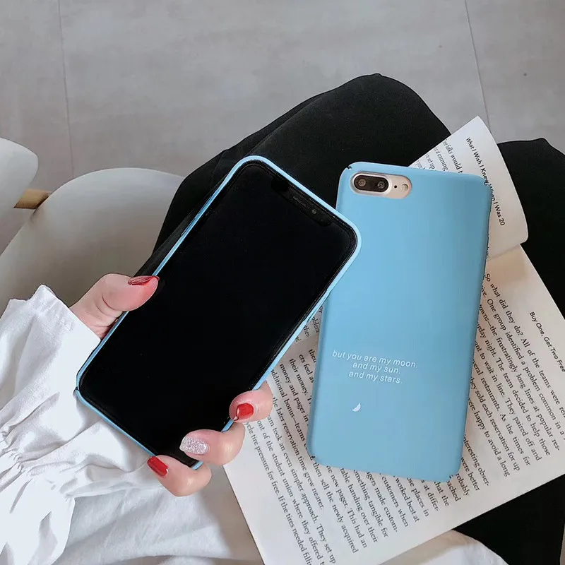 Твердый цветной чехол для телефона в стиле ретро с буквами Корейском iPhone 7 Puls 6 6S 8 X