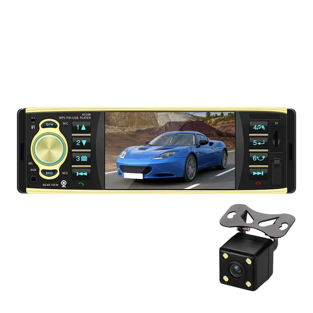With camera Автомагнитола 1 din 4019B FM радио авто аудио стерео Bluetooth Автомагнитола Поддержка камеры заднего вида рулевое колесо Contral - Цвет: With camera
