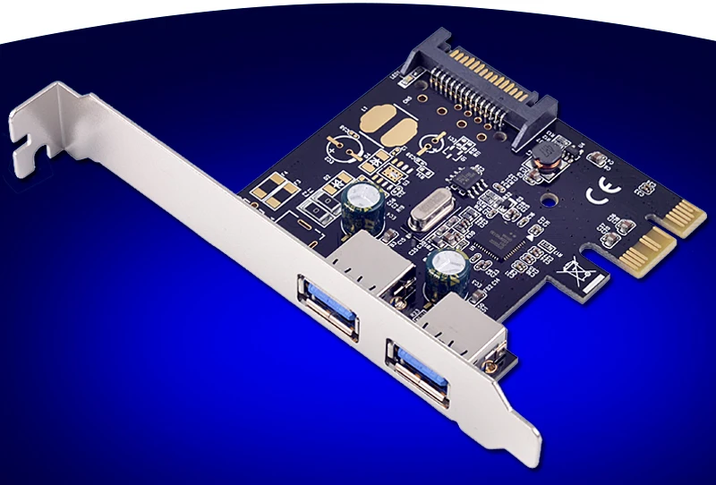 PCI-Express для внешних 2 портов USB 3 0 адаптер расширения карты + 15 pin SATA питания |