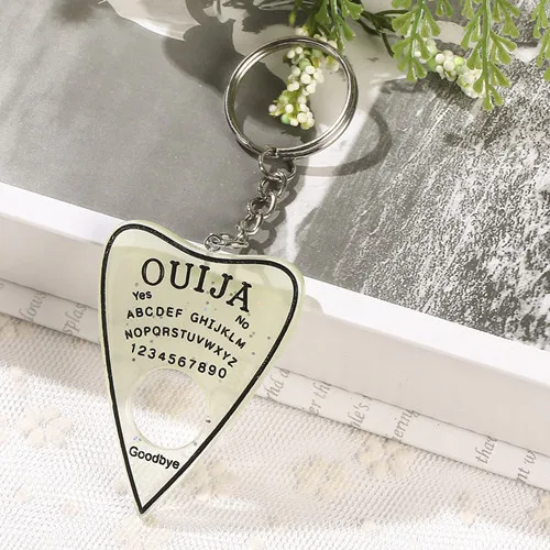 milk 1 шт. Ouija planchette блестящая смола брелок-Шарм Ouija брелок Ouija доска Брелок Сумочка талисманы для женщин - Цвет: milk