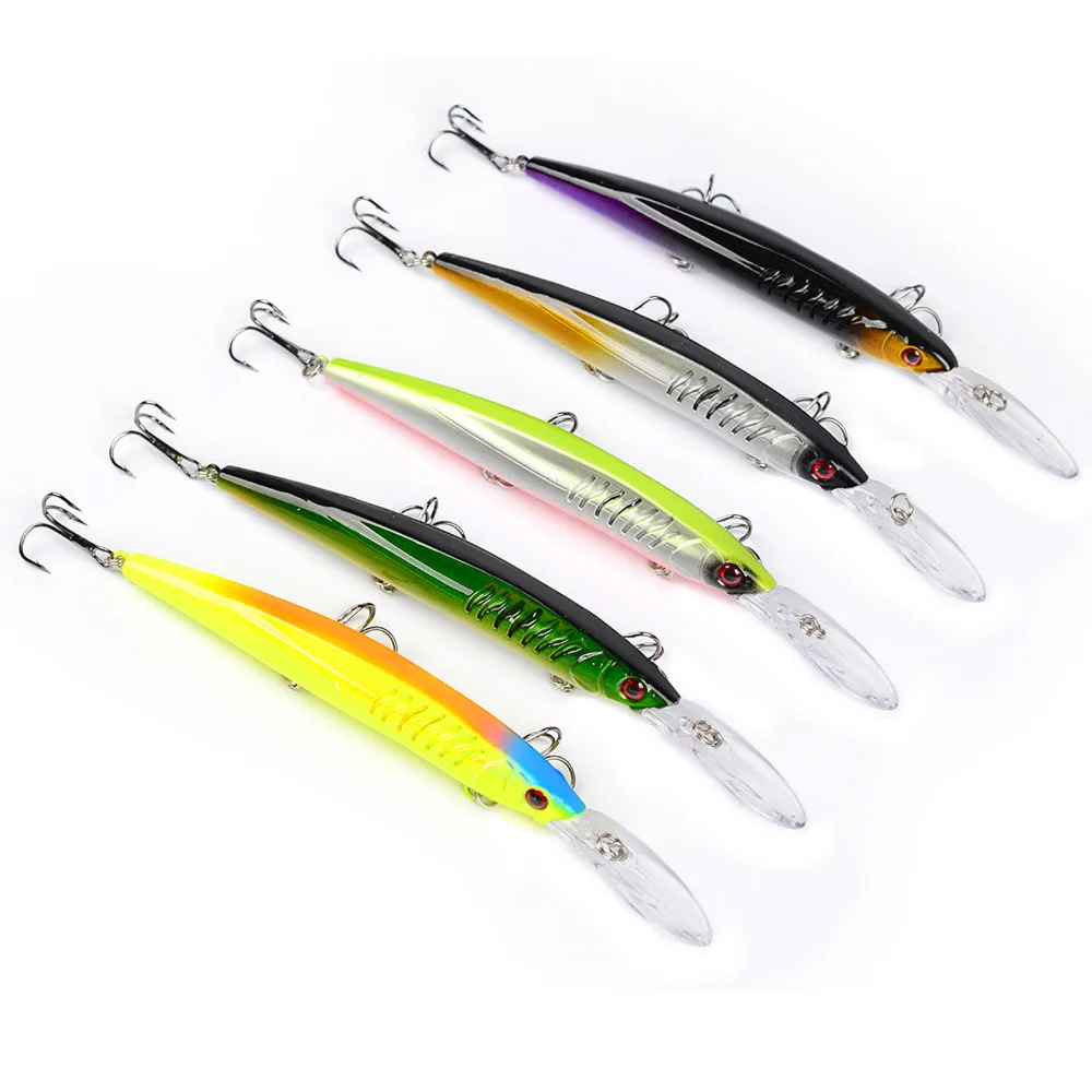 

5PCS Fishing Fish Bass Topwater Popper Minnow lure hook baits 15cm/12g