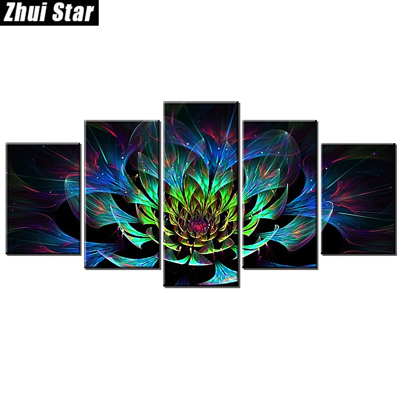 

Zhui Star 5D DIY Full Square Diamond Painting "Flower" Multi-picture Combination Embroidery Cross Stitch Mosaic Decor gift