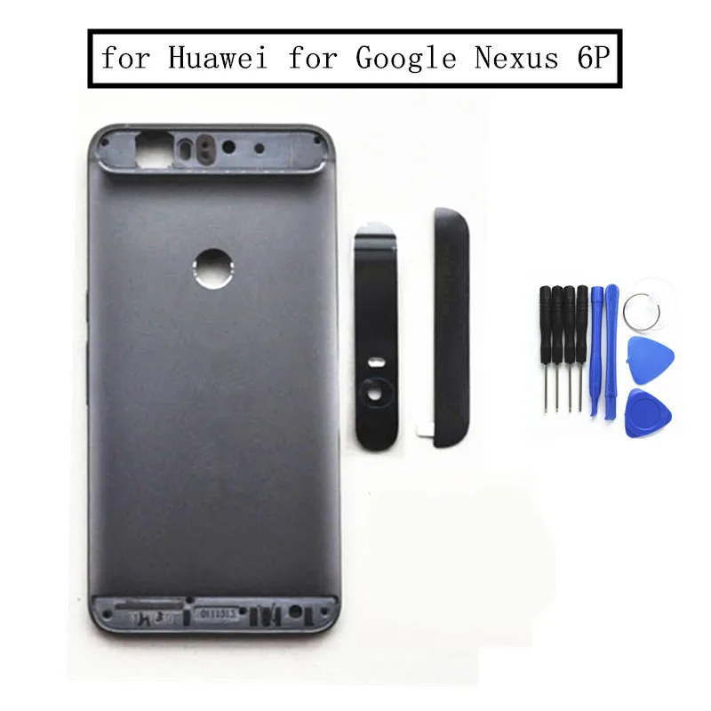 for Huawei for Google Nexus 6P Battery Back Cover Rear Door Housing + Top Glass Camera Flash Lens Replacement Repair Parts