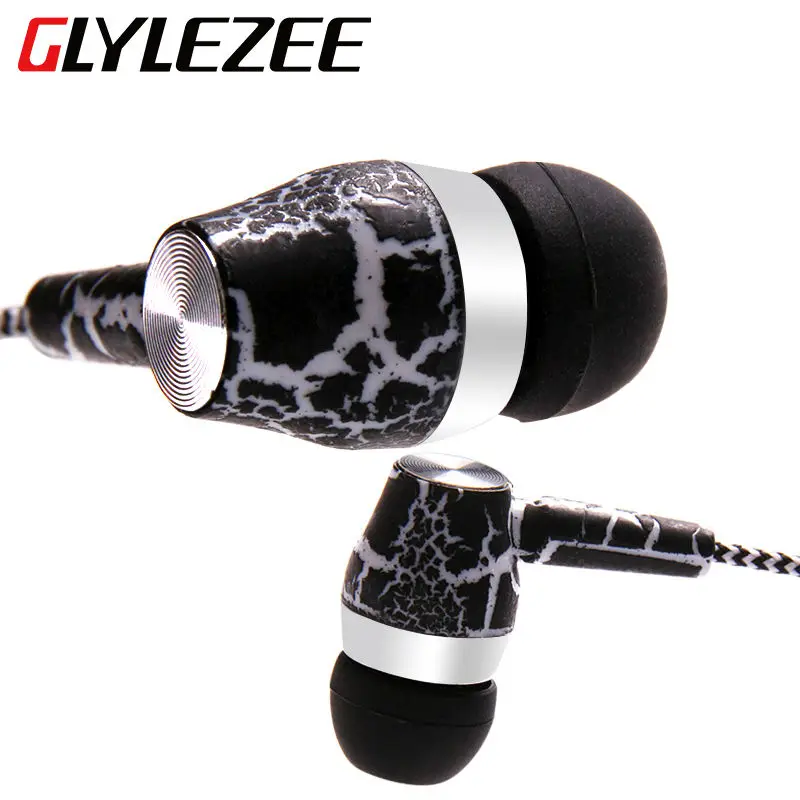 Glylezee трещины наушников ткань из бечёвки наушники стерео Бас MP3 Музыка гарнитура с