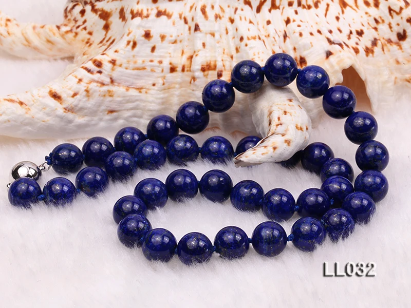 ?? ユニークな真珠ジュエリー店完璧なラウンド 10 ミリメートル青ラピスラズリのネックレス 44 センチラピスジュエリーマグネットクラスプチャーミングな女性ギフト